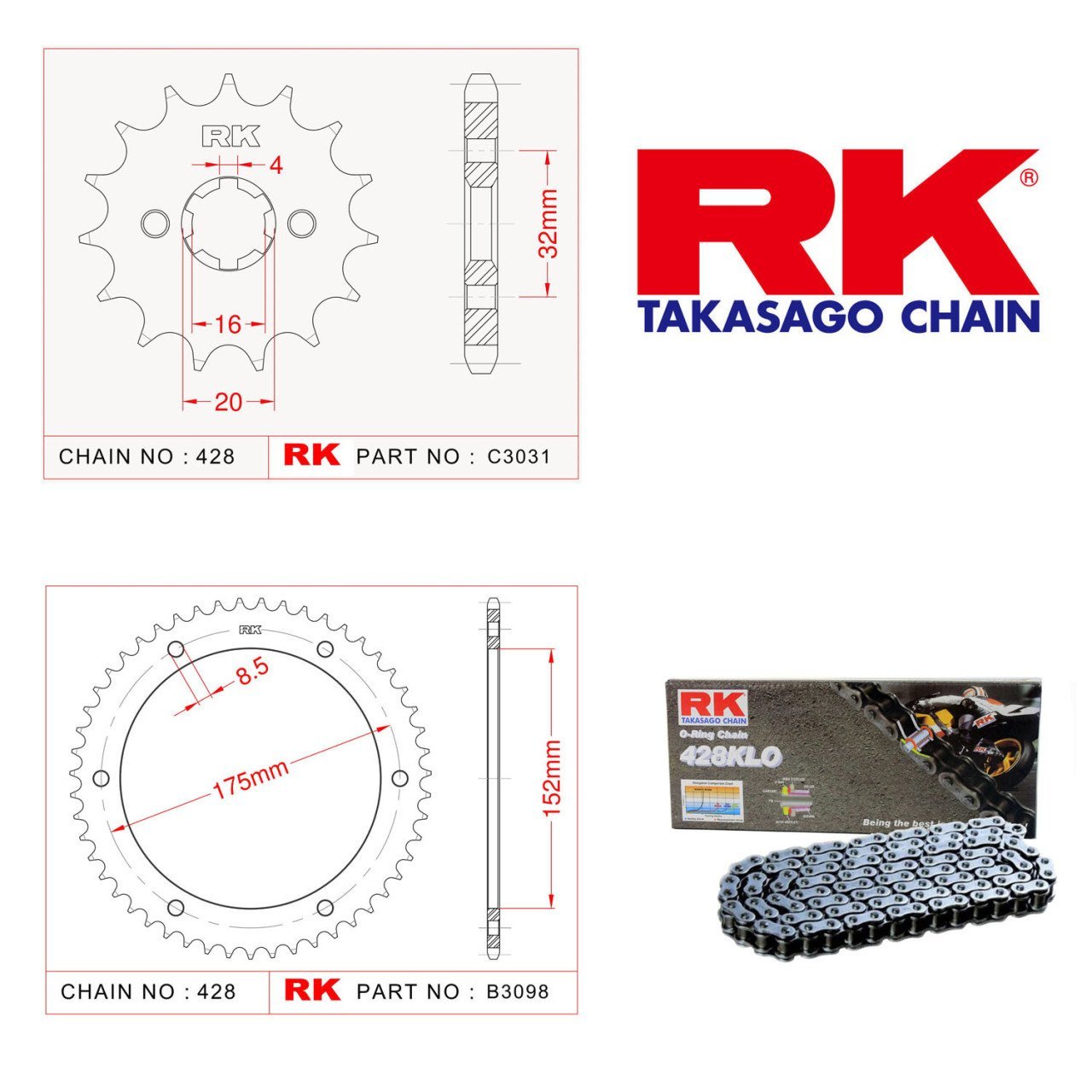 YAMAHA WR 125 R ZİNCİR DİŞLİ SETİ RK JAPON