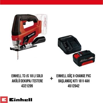 Einhell TC-JS 18 Li Dekupaj Testere ve  X-Change PXC Başlangıç ​​Kiti Seti