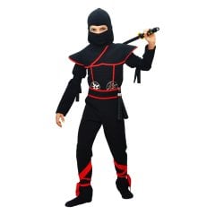 Herkese Kostüm Gizli Ninja Çocuk Kostümü Siyah Lüks 9-10 Yaş