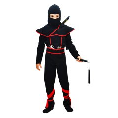 Herkese Kostüm Gizli Ninja Çocuk Kostümü Siyah Lüks 9-10 Yaş