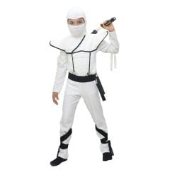 Herkese Kostüm Gizli Ninja Çocuk Kostümü Beyaz Lüks 5-6 Yaş