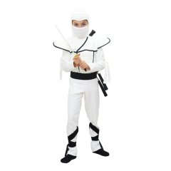 Herkese Kostüm Gizli Ninja Çocuk Kostümü Beyaz Lüks 7-8 Yaş