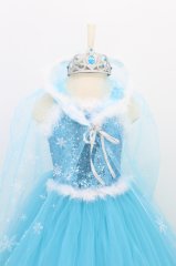 Elsa Kostümü Lüks Tarlatanlı 7-8 Yaş