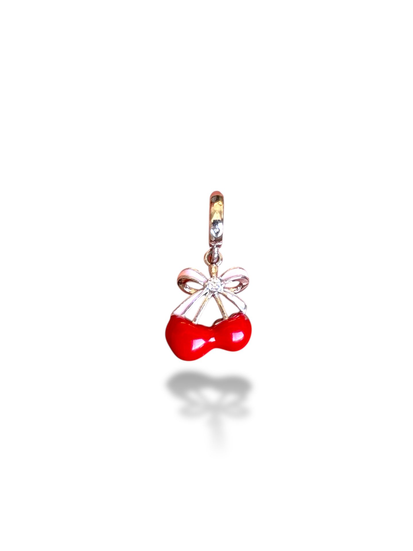 Kiraz Charm Cam Rodyum Kaplama