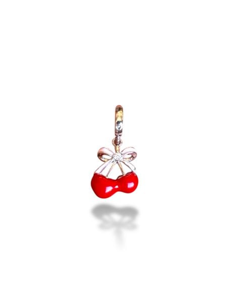 Kiraz Charm Cam Rodyum Kaplama