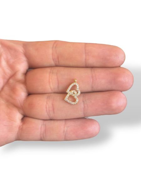 Altın Kaplama Taşlı Kalp Charm