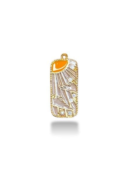 Altın Kaplama Zirkon Taşlı Desenli Charm
