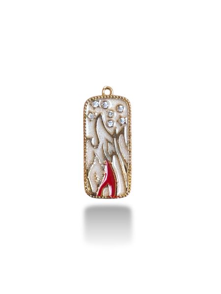Altın Kaplama Zirkon Taşlı Desenli Charm