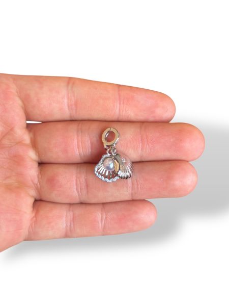 Rodyum Kaplama Midye Charm