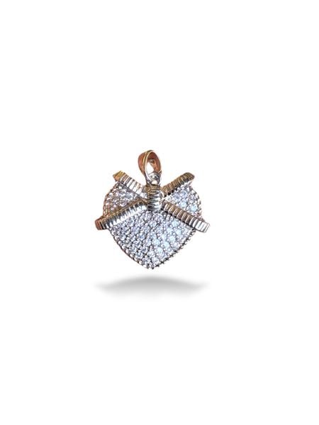 Rodyum Kaplama Kalp Charm