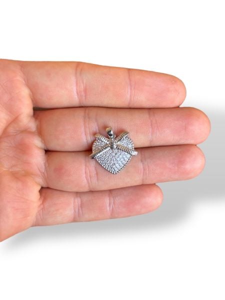 Rodyum Kaplama Kalp Charm