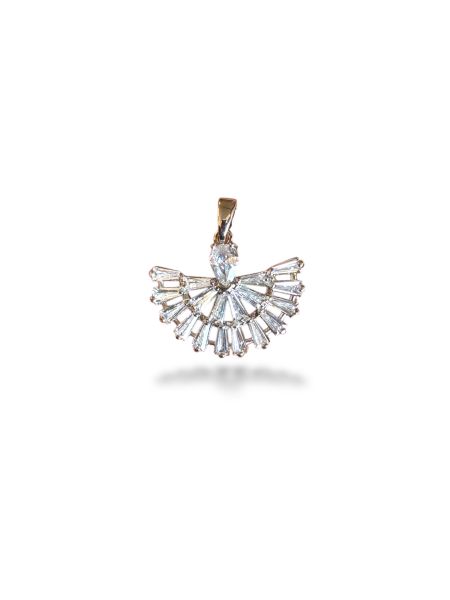 Rodyum Kaplama Zirkon Taşlı Yelpaze Charm