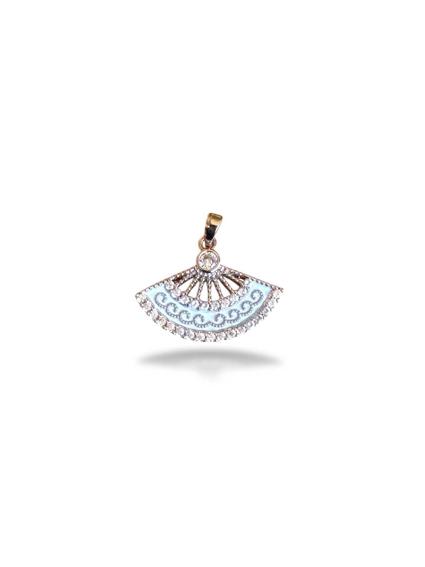 Rodyum Kaplama Zirkon Taşlı Yelpaze Charm
