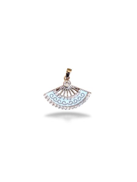 Rodyum Kaplama Zirkon Taşlı Yelpaze Charm