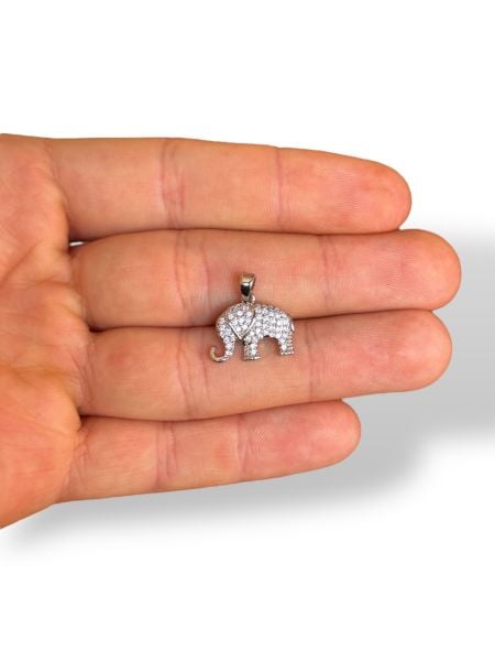 Rodyum Kaplama Zirkon Taşlı Fil Charm