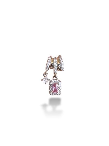 Rodyum Kaplama Zirkon Taşlı Charm