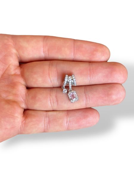 Rodyum Kaplama Zirkon Taşlı Charm