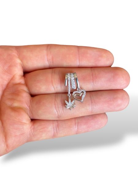 Rodyum Kaplama Zirkon Taşlı Charm