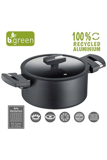 Berndes B.Green Induction Cam Kapaklı Tencere 24 cm