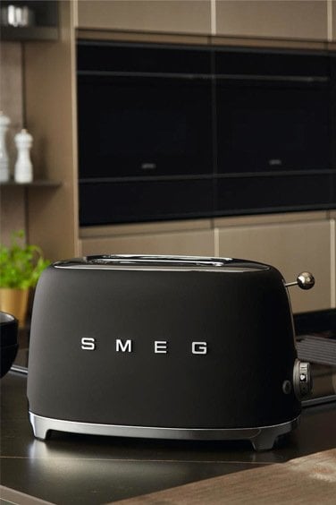 SMEG 50' Style  Mat Siyah 2 Dilimli Ekmek Kızartma Makinesi TSF01BLMEU