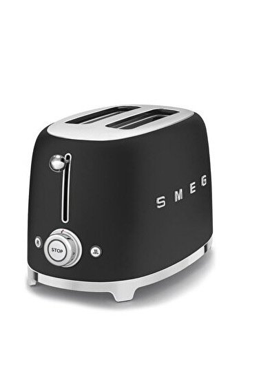 SMEG 50' Style  Mat Siyah 2 Dilimli Ekmek Kızartma Makinesi TSF01BLMEU