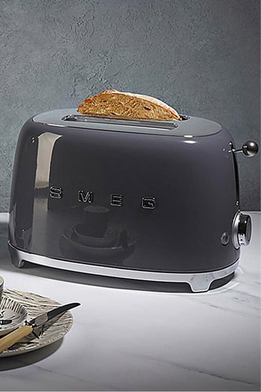 SMEG 50' Style BARUT GRİSİ 2 DİLİMLİ EKMEK KIZARTMA MAKİNESİ TSF01GREU