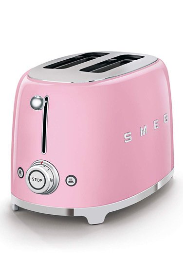SMEG 50' Style Pembe 2 Dilimli Ekmek Kızartma Makinesi TSF01PKEU