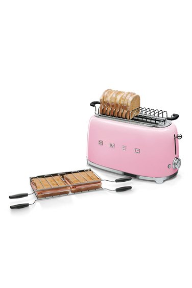 SMEG 50' Style Pembe 4 Dilimli Ekmek Kızartma Makinesi TSF02PKEU