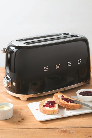 SMEG 50' Style Siyah 4 Dilimli Ekmek Kızartma Makinesi TSF0BLEU