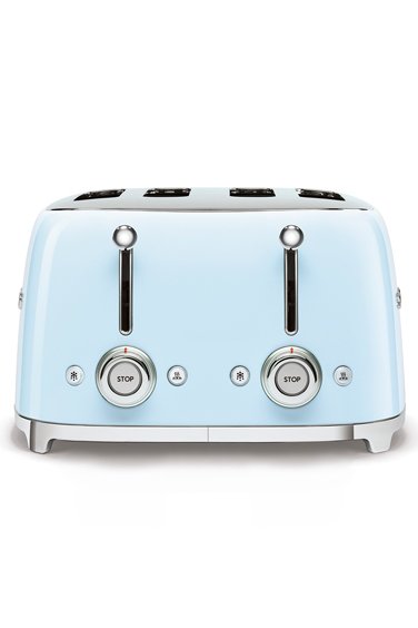 SMEG Pastel Mavi 4*1 Hazneli 50' Style Ekmek Kızartma Makinesi TSF03PBEU