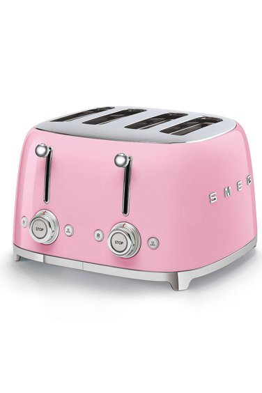 SMEG Pembe 4*1 Hazneli 50' Style Ekmek Kızartma Makinesi TSF03PKEU