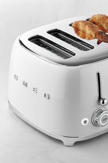 SMEG Beyaz 4*1 Hazneli 50' Style Ekmek Kızartma Makinesi TSF03WHEU