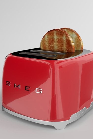 SMEG Kırmızı 4*1 Hazneli 50' Style Ekmek Kızartma Makinesi TSF03RDEU