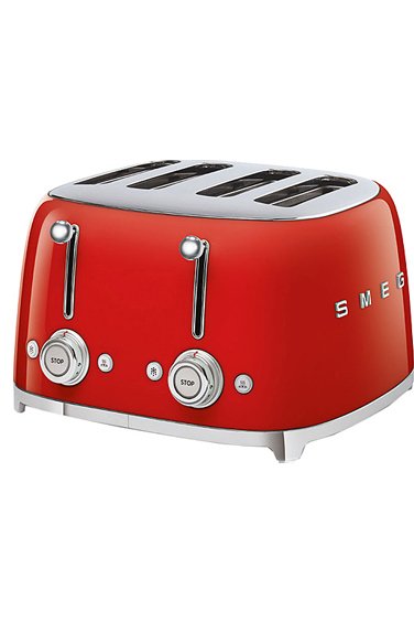 SMEG Kırmızı 4*1 Hazneli 50' Style Ekmek Kızartma Makinesi TSF03RDEU