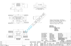 SCSI 14P FEMALE 90C - SCSI-14P FEMALE - SCSI 14PİN DİŞİ