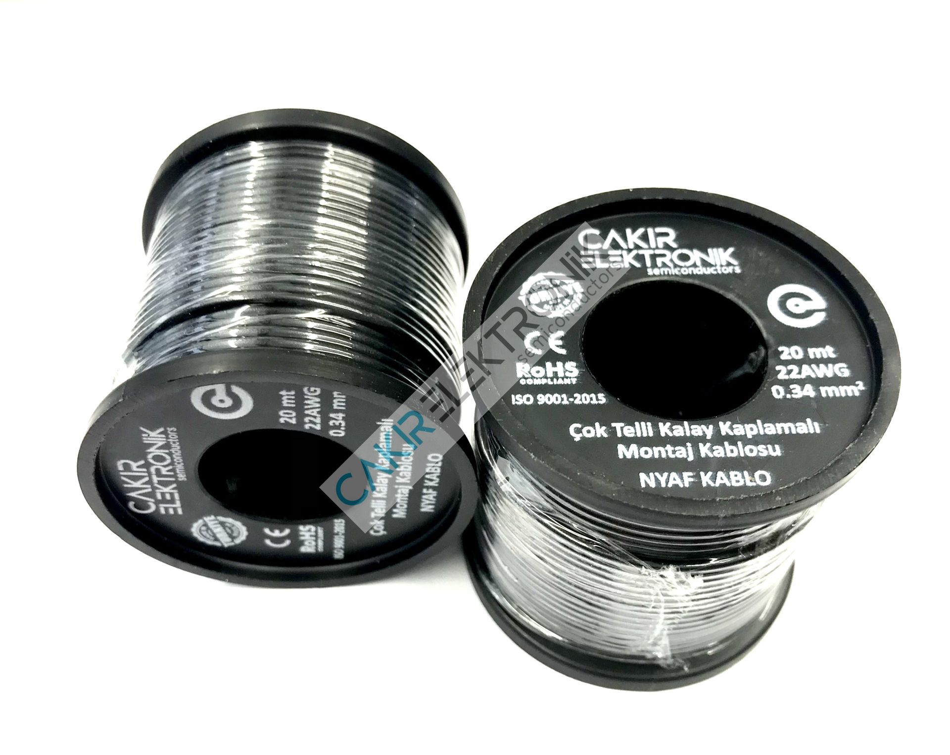 22AWG , 0.34MM2 -0,34MM2 ÇOK TELLİ SİYAH MONTAJ KABLOSU 20 METRE