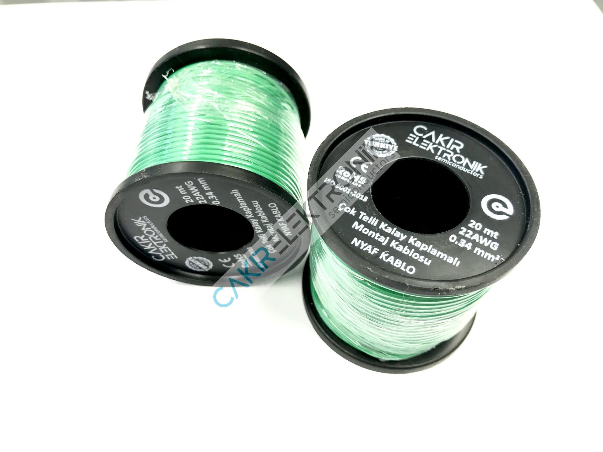 22AWG , 0.34MM2 -0,34MM2 ÇOK TELLİ YEŞİL MONTAJ KABLOSU 20 METRE