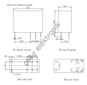 HLS-14F3L-DC12V-C -5A ÇİFT KONTAK RÖLE