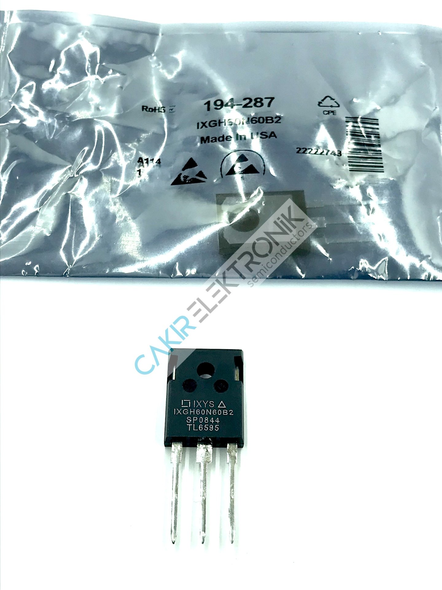 IXGH60N60B2 - IXGH60N60 - 75A. 600V. 100NS  IGBT