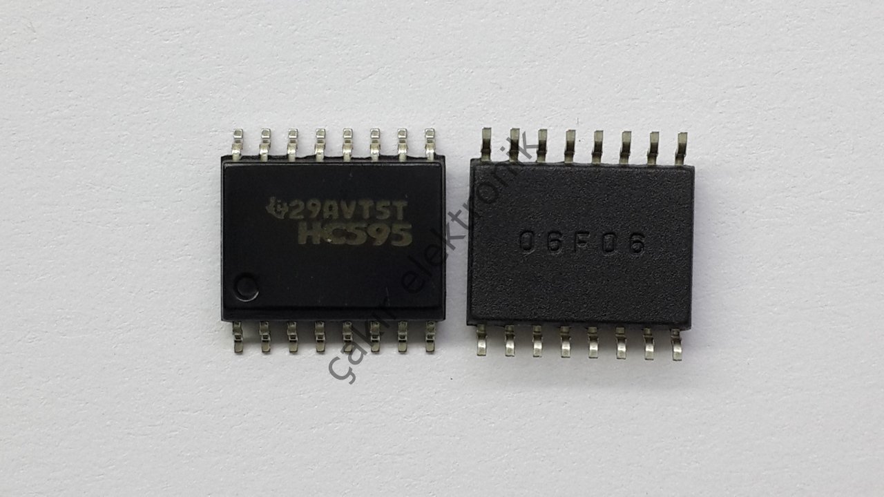 74HC595 - SN74HC595DW - HC595DW - DW0016A - GENİŞ KILIF 8-Bit Shift Registers With 3-State Output Registers