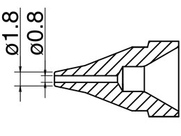 Hakko N61-04 NOZZLE/0.8MM FOR FR-4101. FR-301
