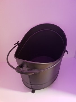 SİYAH MAT ODUNLUK ŞEKİL ODUN KOVASI KÜÇÜK 38  CM