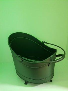 SİYAH MAT ODUNLUK ŞEKİL ODUN KOVASI KÜÇÜK 38  CM