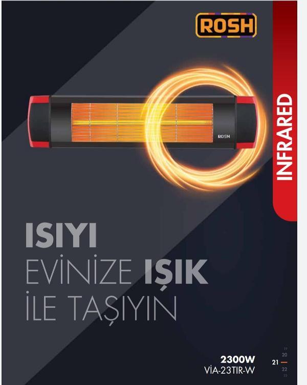 ROSH VİA -23 TIR -W TERM DUVAR TİPİ TERMOSTATLI  İNFRARED