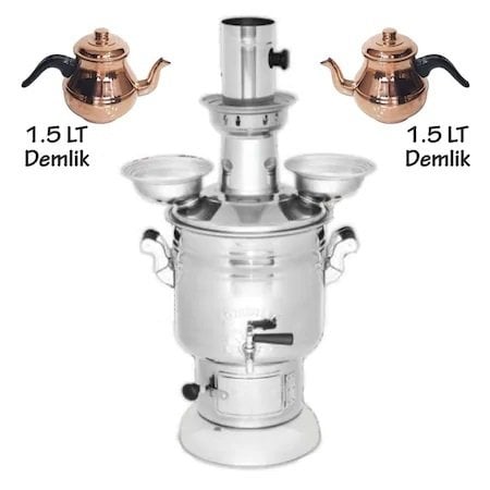 6 LT CAY SEMAVERİ 2 ADET BAKIR DEMLİK