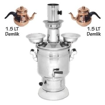6 LT CAY SEMAVERİ 2 ADET BAKIR DEMLİK