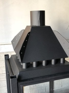 Metal Camlı Orta Şömine BÜYÜK BOY