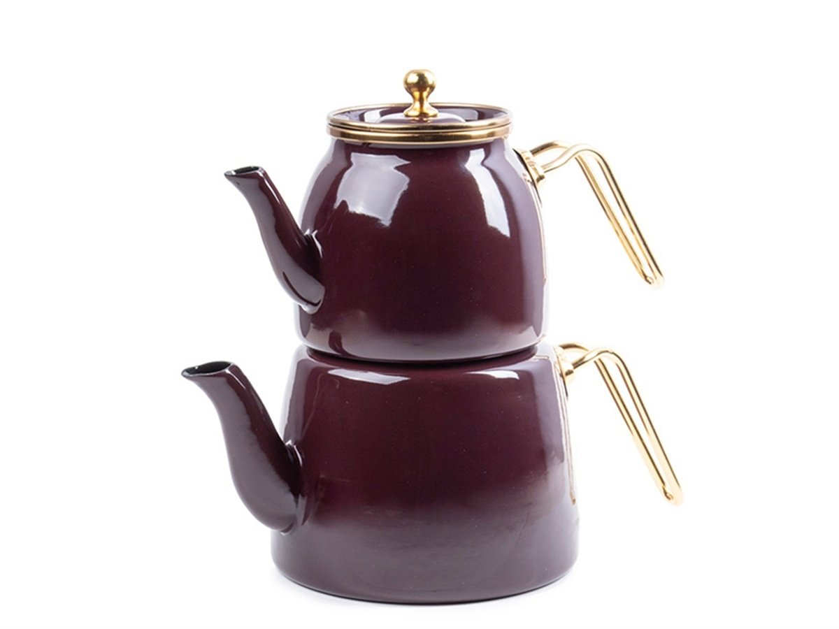 Valery Emaye Mürdüm/Gold Çaydanlık