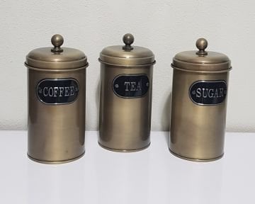 Çay Şeker Kahve Kavanozu - gold