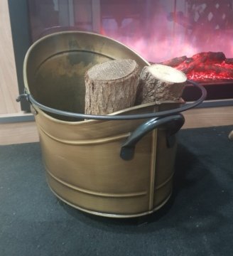 ŞEKİL ODUN KOVASI ANTİK 38 CM